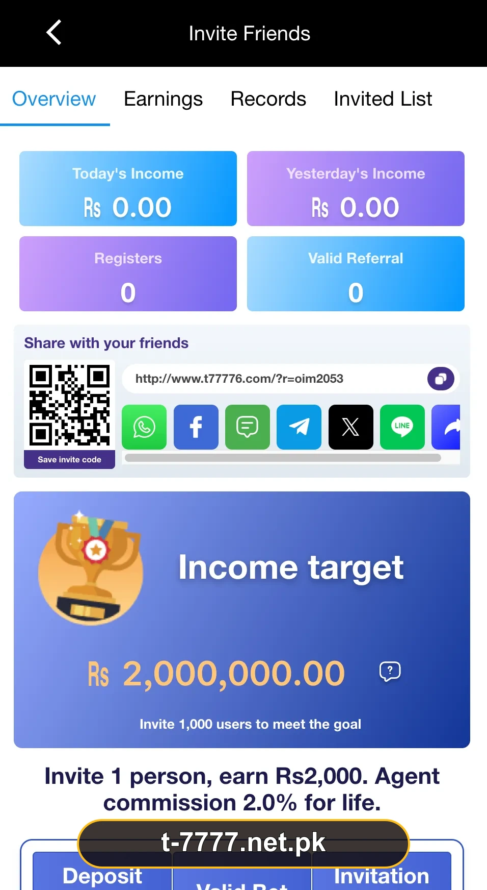 T7777 Game referral overview